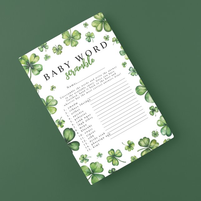 Shamrock 'Ordspridning' Baby Shower-spel (Skapare uppladdad)
