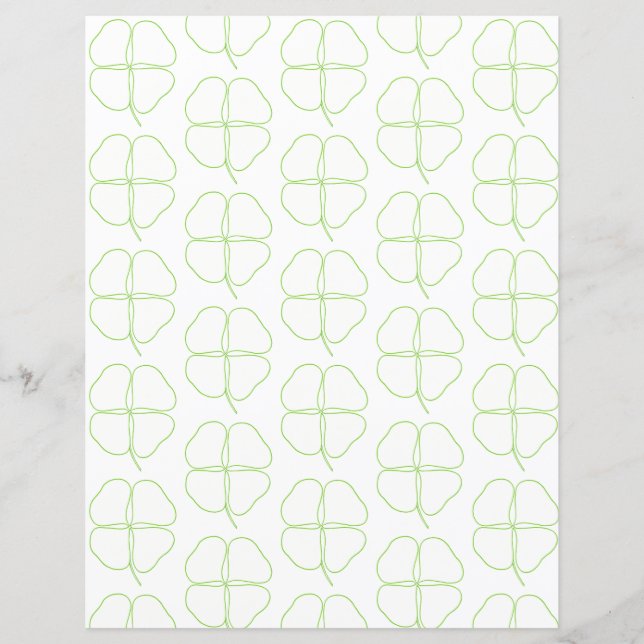 Shamrock Outlines Scrapbook Paper (Framsida)