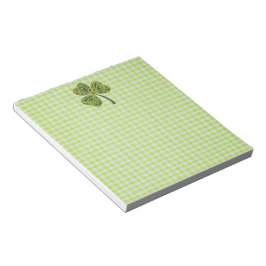 Shamrock på Grönt Gingham Anteckningsblock
