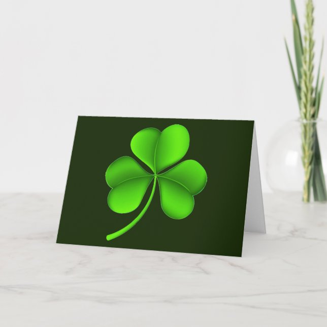 Shamrock på mörk grönt gccn kort (Framsida)