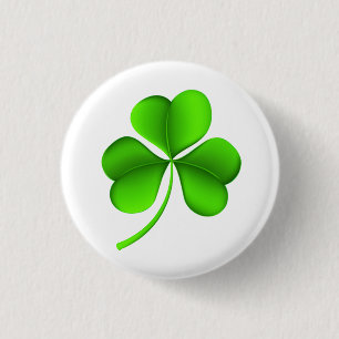 Shamrock på vitt pbcn knapp