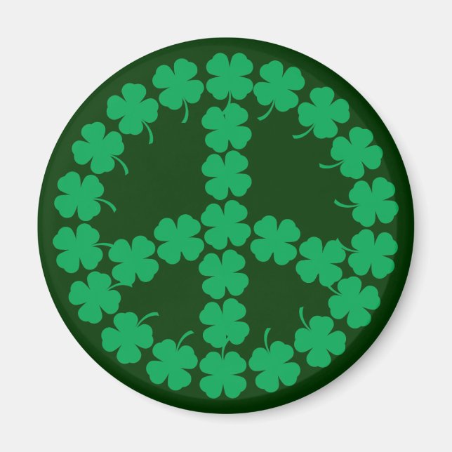 Shamrock Peace Symbol Magnet (Framsidan)