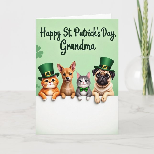 Shamrock Pets Grandma Card Kort (Framsida)