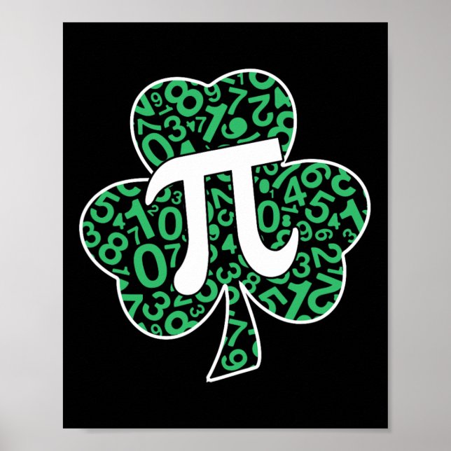Shamrock pi Day Cute St. Patrick's Day och Math Lo Poster (Framsidan)