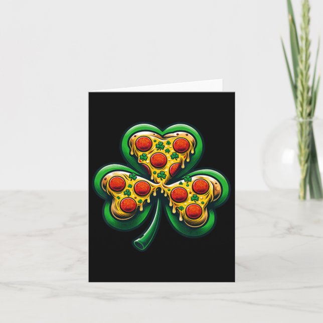 Shamrock Pizza St patricks day Irish Fast Food Lov Kort (Framsida)