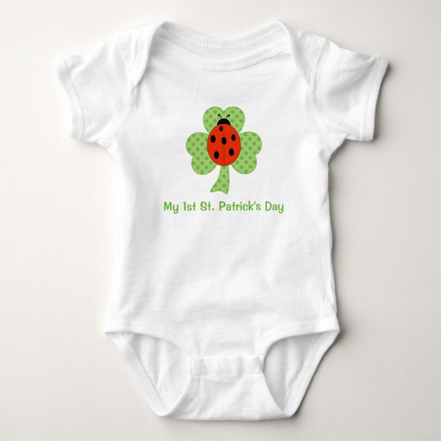 Shamrock Polka dots Ladybug | Första dagen för pat Tröja (Framsida)