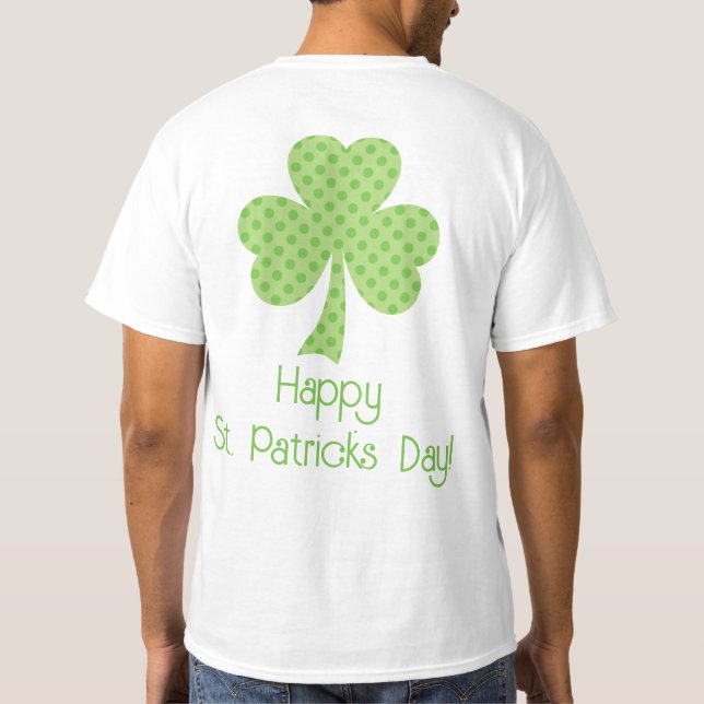 Shamrock Polka dots St. Patricks Day tillbaka i br T Shirt (Baksida)