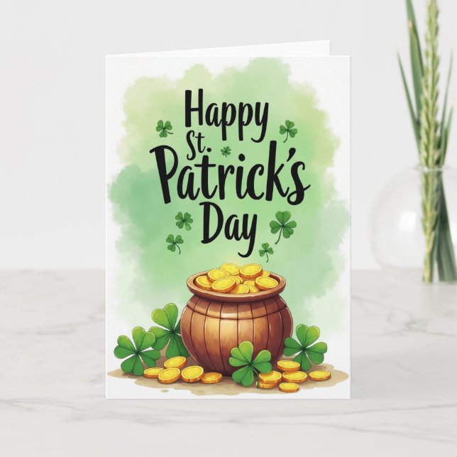 Shamrock Pot Of Gold-kort Kort (Framsida)