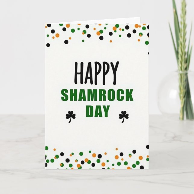 Shamrock prickmönsterkort kort (Framsida)