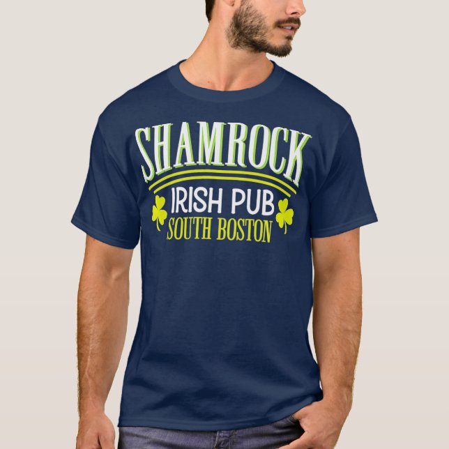 Shamrock Pub South Boston Irish St patricks day T Shirt (Framsida)