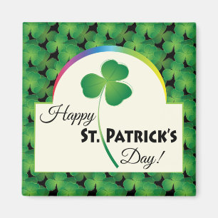 Shamrock Rainbow Lycklig St. Patrick's Day Magnet
