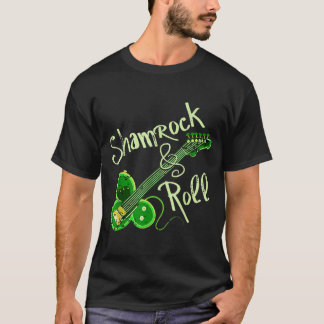 Shamrock Roll Ireland Klöver Guitar St Patricks Da T Shirt