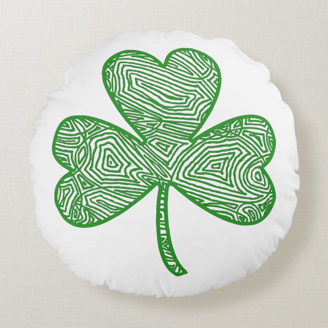 Shamrock Rund Kudde (Framsidan)