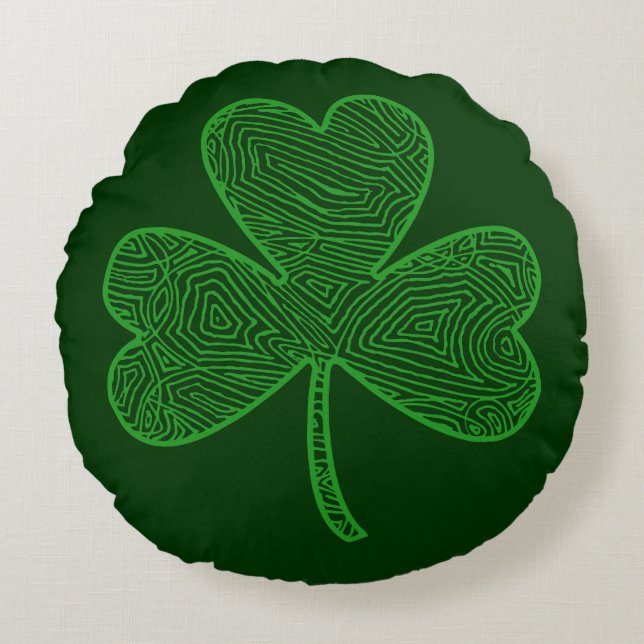 Shamrock Rund Kudde (Framsidan)