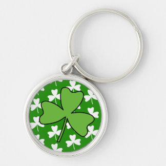 Shamrock Rund Silverfärgad Nyckelring