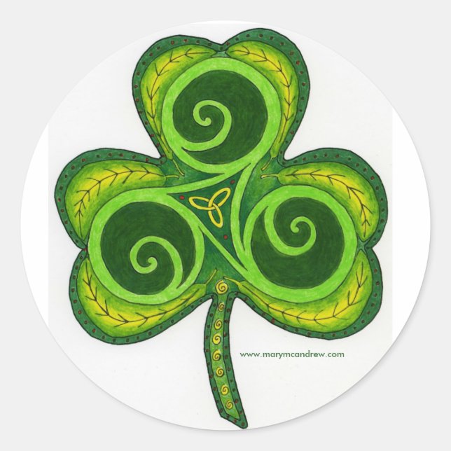 Shamrock Runt Klistermärke (Framsida)