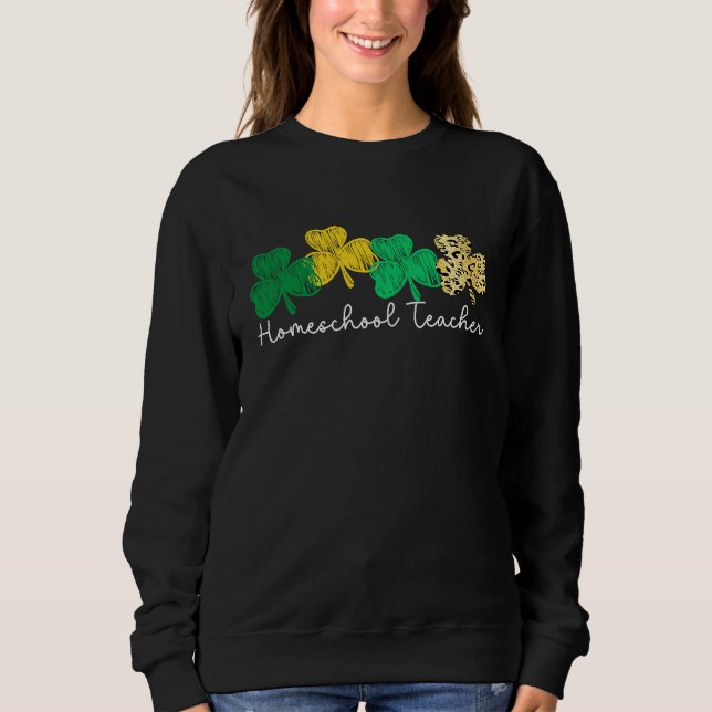 Shamrock Saint Paddy's Homeschool Teacher St Patri T Shirt (Framsida)