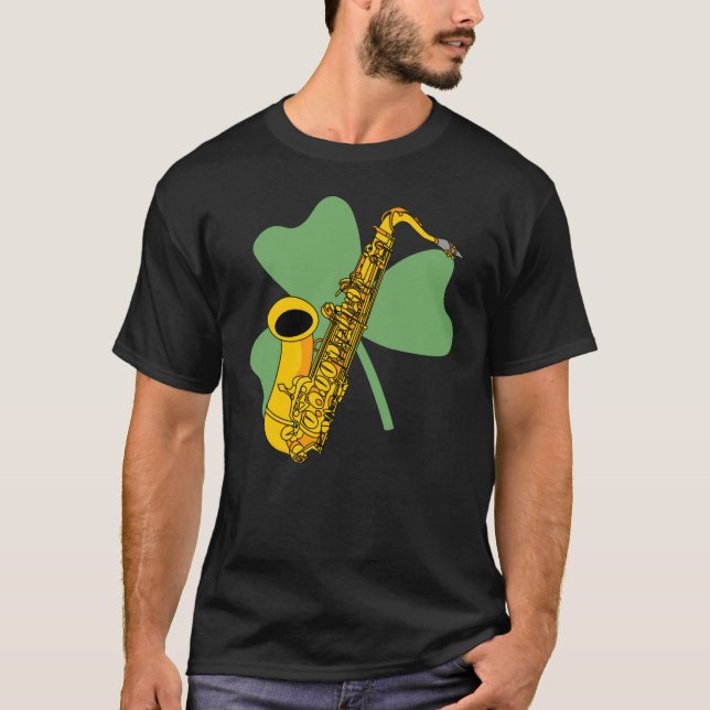 Shamrock Saxophone T Shirt (Framsida)