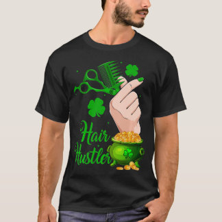 Shamrock Scissor Comb Hairdresser Hairstyle St Pat T Shirt
