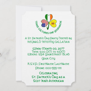 Shamrock Scot Lion Irland USA flaggor Personlig  Inbjudningar
