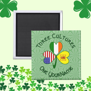 Shamrock Scot Lion Irland USA flaggor Personlig Magnet