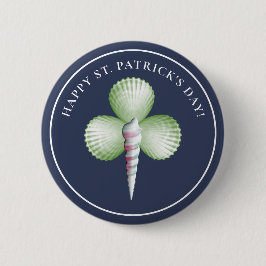 Shamrock Seashells St. Patrick Day Button Knapp