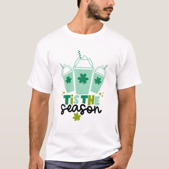 Shamrock Shake Tis Season Coffee Lycklig St Patr T Shirt (Framsida)