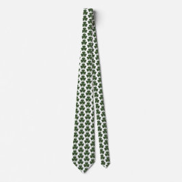 Shamrock Shape Plaid Dark Green Neck Tie Slips