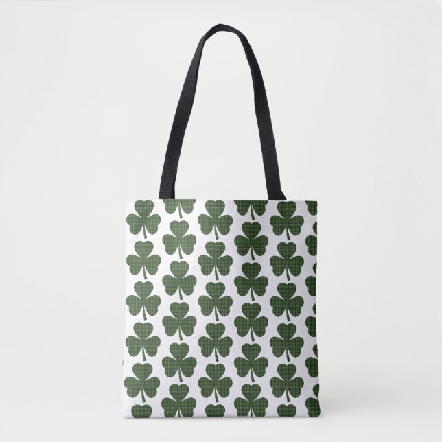 Shamrock Shape Plaid Dark Green Tygkasse (Framsida)