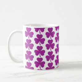 Shamrock Shape Plaid Pink Purple Kaffemugg