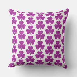 Shamrock Shape Plaid Pink Purple Kudde