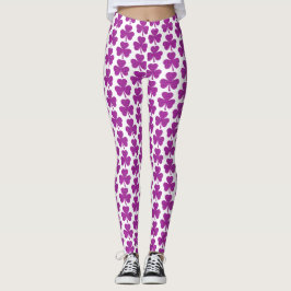 Shamrock Shape Plaid Pink Purple Leggings