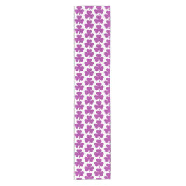 Shamrock Shape Plaid Pink Purple Table Runner
