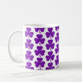 Shamrock Shape Plaid Purple Kaffemugg