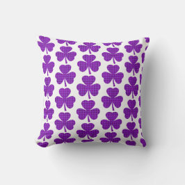Shamrock Shape Plaid Purple Kudde