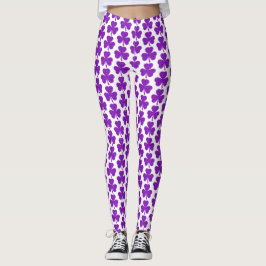 Shamrock Shape Plaid Purple Leggings