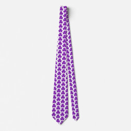 Shamrock Shape Plaid Purple Neck Tie Slips