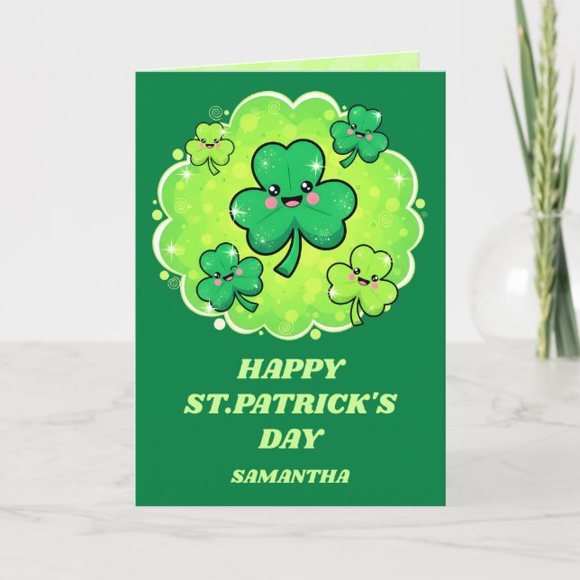 Shamrock Shine St. Patrick’s Day Card Kort (Framsida)
