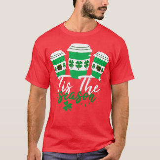 Shamrock skakas Tis Season Coffee Lycklig St Patr T Shirt