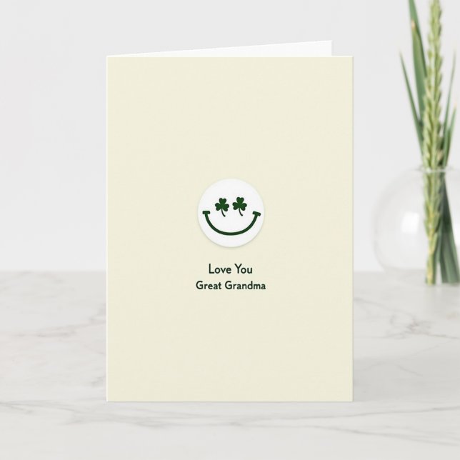 Shamrock Smile Grandma Card Kort (Framsida)