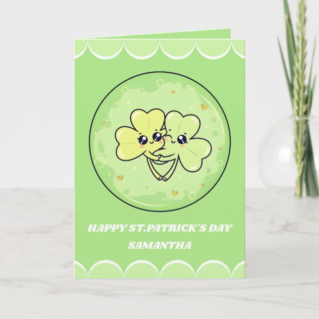 Shamrock Snuggles St. Patricks dag-kort Kort (Framsida)