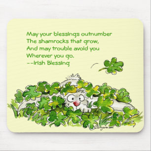 Shamrock som välsignar dagen Mousepads för St. Musmatta