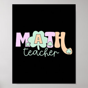 Shamrock Söt Matte Lärare Algebra Geometri St Pat Poster