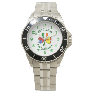 Shamrock Spanien Irland USA flaggor Armbandsur