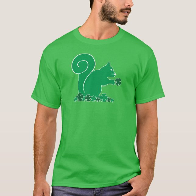 Shamrock Squirrel T Shirt (Framsida)