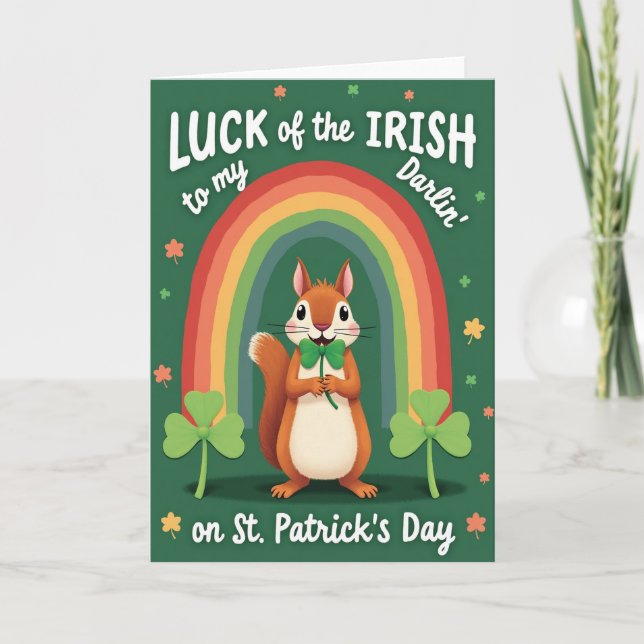 Shamrock Squirrel Tur-Kort Kort (Framsida)