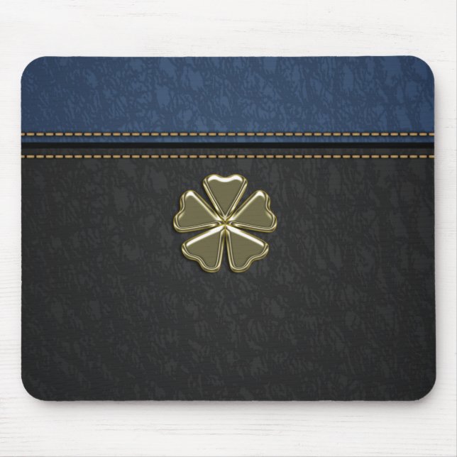 Shamrock St.Patrick`s Day,Blue Black Leather Musmatta (Framsidan)