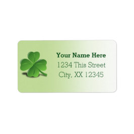 Shamrock St. Patrick's Day 3D Art Adressetikett