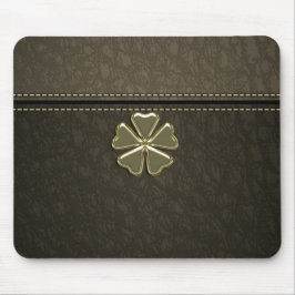 Shamrock St.Patrick's Day, Brun Läder Musmatta