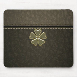 Shamrock St.Patrick's Day, Brun Läder Musmatta